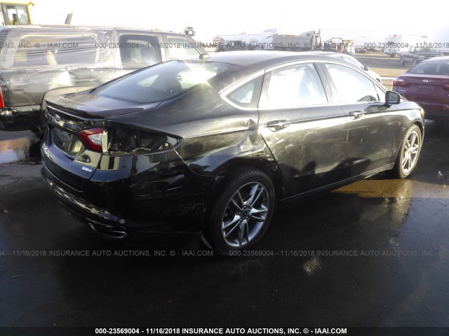 3FA6P0D96ER123944 - 2014 FORD FUSION TITANIUM BLACK photo 4