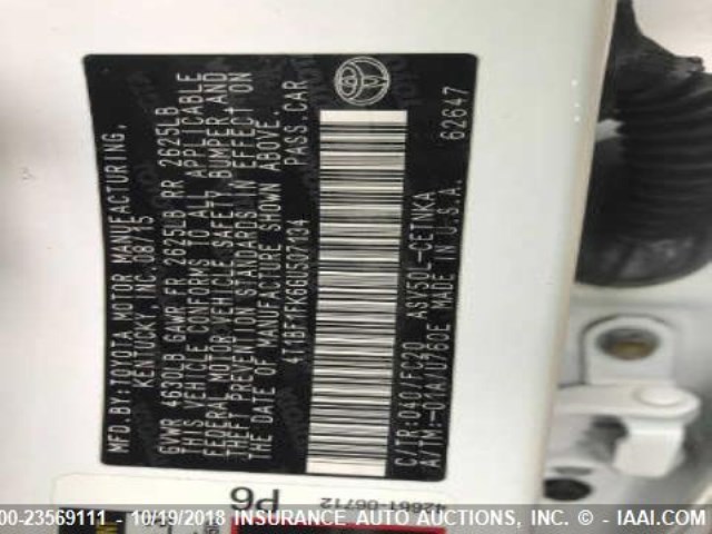 4T1BF1FK6GU507134 - 2016 TOYOTA CAMRY LE/XLE/SE/XSE 白色 照片 8