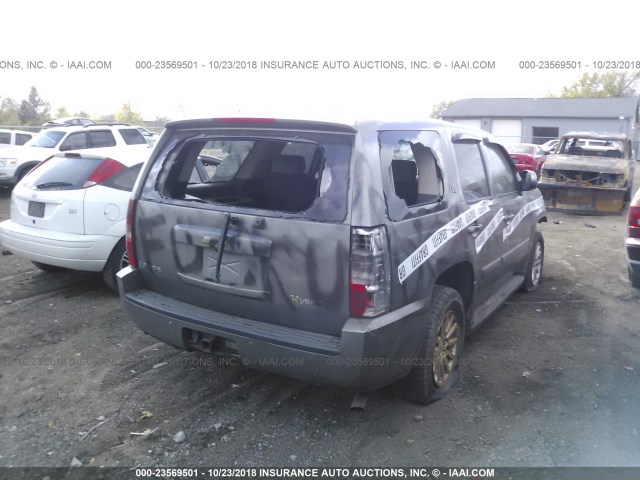 1GNFK13508R277781 - 2008 CHEVROLET TAHOE K1500 HYBRID GRAY photo 4