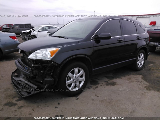 JHLRE48708C031540 - 2008 HONDA CR-V EXL BLACK photo 2