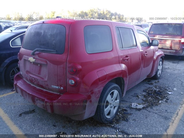 3GNCA13B19S573094 - 2009 CHEVROLET HHR LS Rojo foto 4