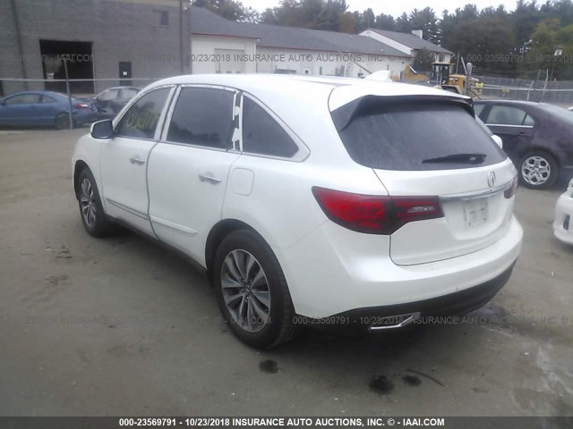 5FRYD4H41EB040973 - 2014 ACURA MDX TECHNOLOGY WHITE photo 3