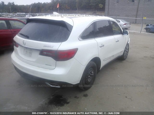 5FRYD4H41EB040973 - 2014 ACURA MDX TECHNOLOGY WHITE photo 4