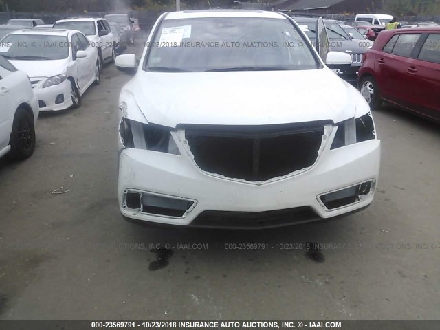 5FRYD4H41EB040973 - 2014 ACURA MDX TECHNOLOGY WHITE photo 6