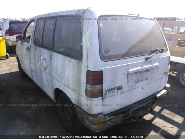 1FMCA11U8PZC46877 - 1993 FORD AEROSTAR WHITE photo 3