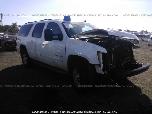 1GNWKMEG6DR275432 - 2013 CHEVROLET SUBURBAN K2500 LT WHITE photo 1