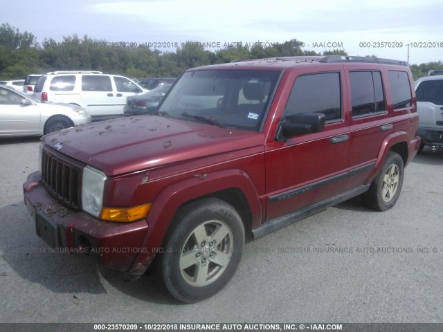 1J8HH48N16C355035 - 2006 JEEP COMMANDER RED photo 2