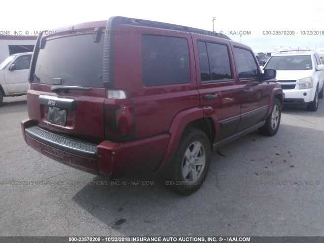 1J8HH48N16C355035 - 2006 JEEP COMMANDER RED photo 4