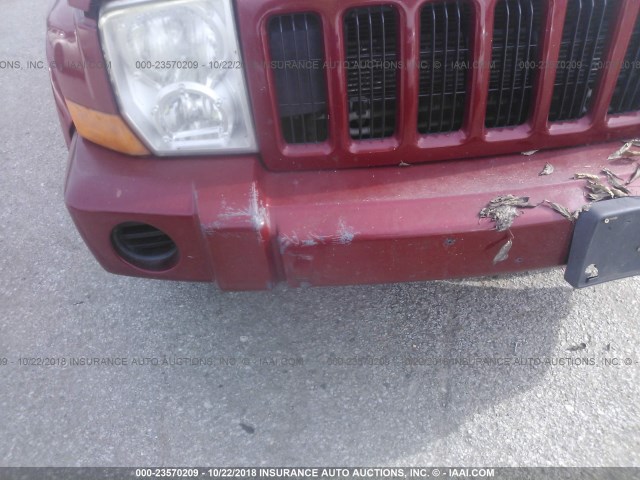 1J8HH48N16C355035 - 2006 JEEP COMMANDER RED photo 6