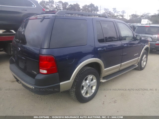 1FMZU74E45UA11220 - 2005 FORD EXPLORER EDDIE BAUER BLUE photo 4