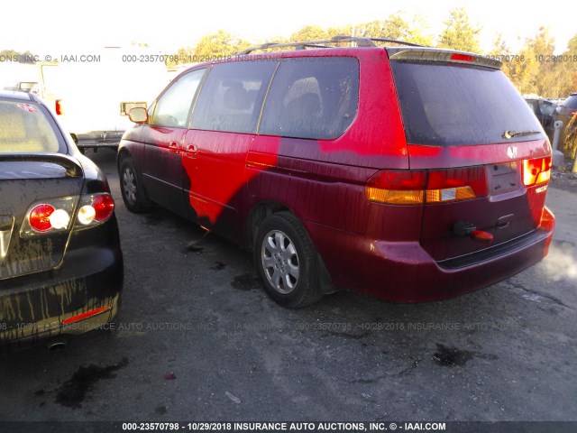 2HKRL18052H584443 - 2002 HONDA ODYSSEY EXL BURGUNDY photo 3