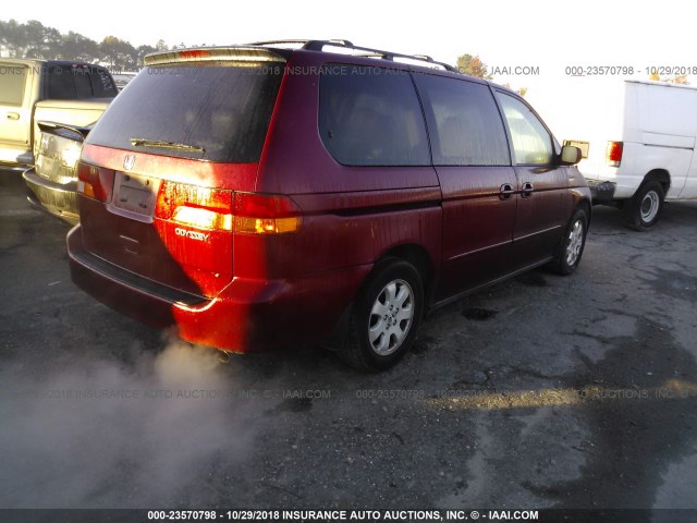 2HKRL18052H584443 - 2002 HONDA ODYSSEY EXL BURGUNDY photo 4