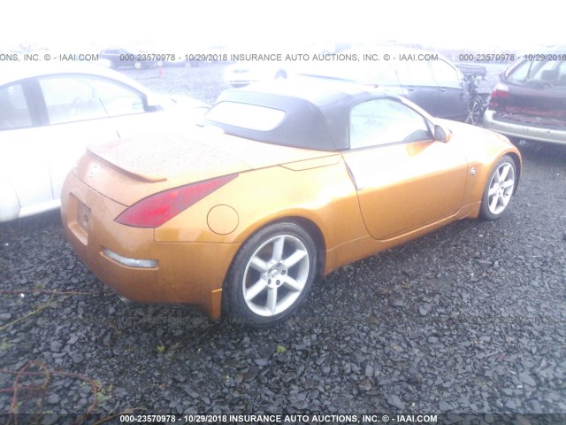 JN1AZ36A05M755096 - 2005 NISSAN 350Z ROADSTER ORANGE photo 4