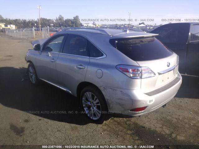 JTJBC1BA6B2422676 - 2011 LEXUS RX 450 SILVER photo 3