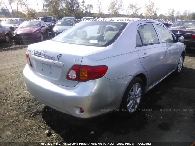 JTDBL40E29J004111 - 2009 TOYOTA COROLLA LE/XLE SILVER photo 4