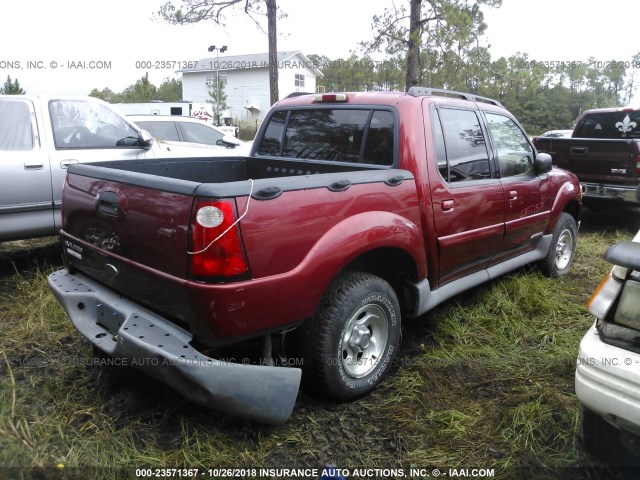 1FMZU67E11UA32137 - 2001 FORD EXPLORER SPORT TR  RED photo 4