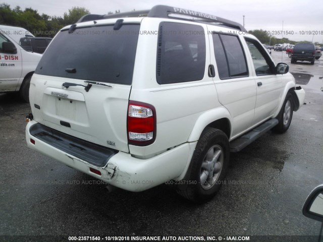 JN8DR09X72W652027 - 2002 NISSAN PATHFINDER LE/SE WHITE photo 4