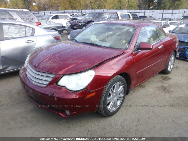 1C3LC65M98N221005 - 2008 CHRYSLER SEBRING LIMITED RED photo 2