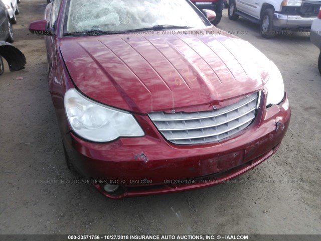 1C3LC65M98N221005 - 2008 CHRYSLER SEBRING LIMITED RED photo 6