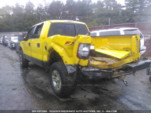 1FTPW14574KB84579 - 2004 FORD F150 SUPERCREW YELLOW photo 3