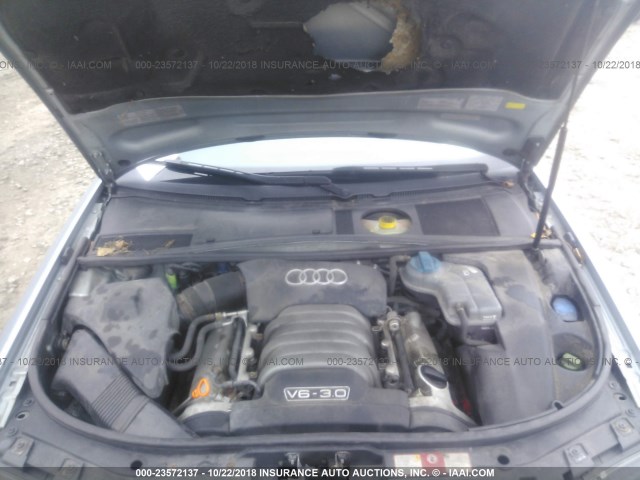 WAULT64B02N027611 - 2002 AUDI A6 3.0 QUATTRO BLUE photo 10