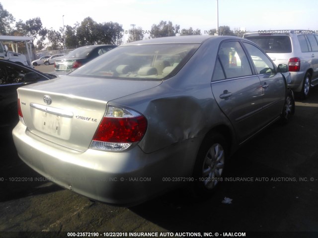 4T1BE32K95U616382 - 2005 TOYOTA CAMRY LE/XLE/SE SILVER photo 4