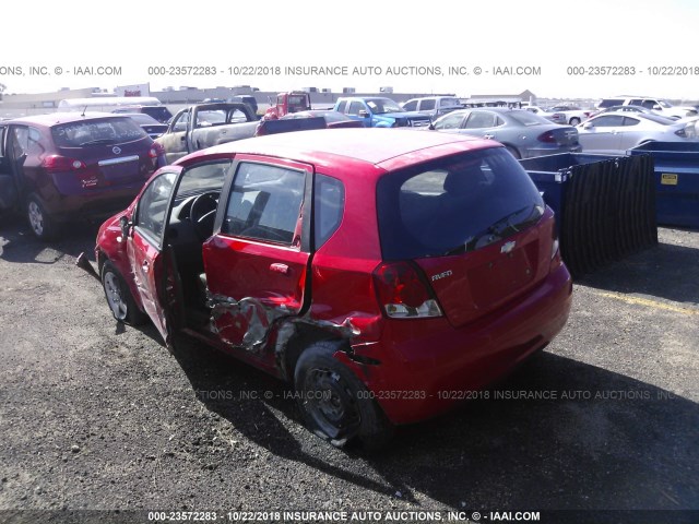 KL1TD62655B495207 - 2005 CHEVROLET AVEO LS RED photo 3