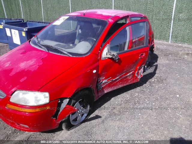 KL1TD62655B495207 - 2005 CHEVROLET AVEO LS RED photo 6