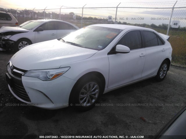 4T4BF1FK2FR513033 - 2015 TOYOTA CAMRY LE/XLE/SE/XSE WHITE photo 2