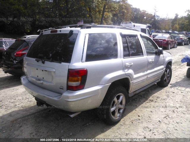 1J8GW68J32C251621 - 2002 JEEP GRAND CHEROKEE OVERLAND SILVER photo 4