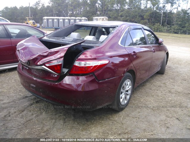 4T1BF1FK9FU894874 - 2015 TOYOTA CAMRY LE/XLE/SE/XSE 栗色 照片 4