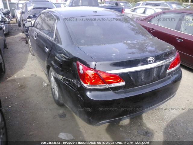 4T1BK3DB7BU404940 - 2011 TOYOTA AVALON LIMITED BLACK photo 3