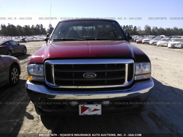 1FTNW21F42ED02402 - 2002 FORD F250 SUPER DUTY RED photo 6