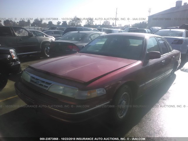 2FALP74W4SX160392 - 1995 FORD CROWN VICTORIA LX RED photo 2