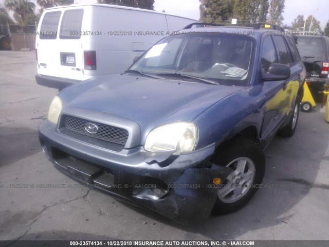 KM8SB82B01U026930 - 2001 HYUNDAI SANTA FE BLUE photo 2