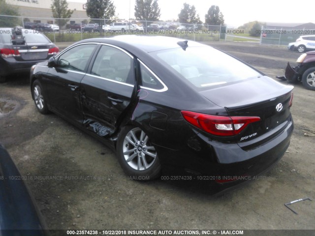 5NPE24AFXGH426057 - 2016 HYUNDAI SONATA SE BLACK photo 3