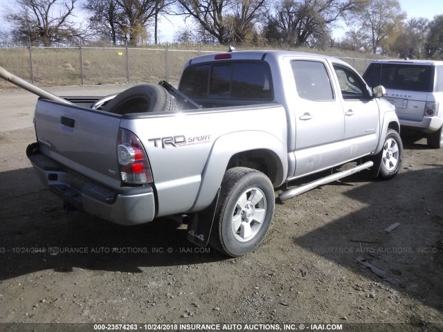3TMLU4EN8EM141786 - 2014 TOYOTA TACOMA DOUBLE CAB 银色 照片 4