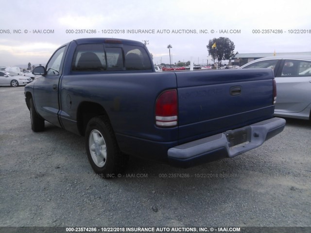 1B7FL26X9VS193570 - 1997 DODGE DAKOTA BLUE photo 3