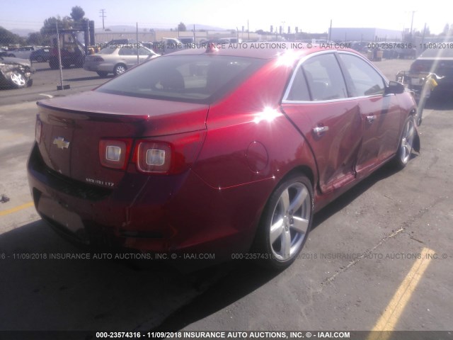 1G11J5SX0DF254926 - 2013 CHEVROLET MALIBU LTZ 红色 照片 4
