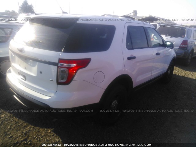 1FM5K8AR5EGA28897 - 2014 FORD EXPLORER POLICE INTERCEPTOR WHITE photo 4