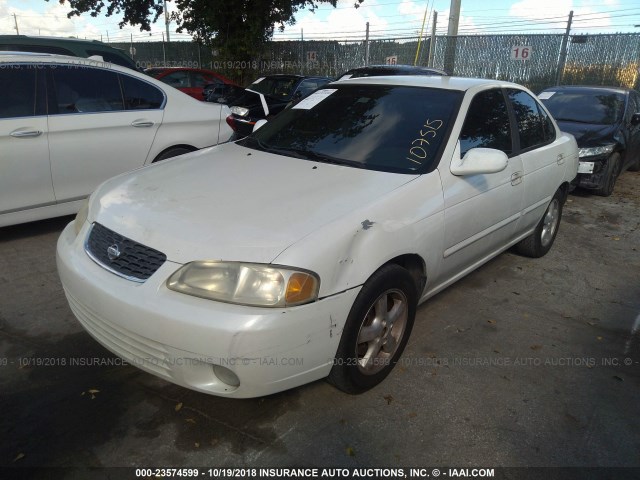 3N1BB51D61L107515 - 2001 NISSAN SENTRA SE WHITE photo 2