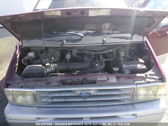 1FMDA41X2TZB55159 - 1996 FORD AEROSTAR RED photo 10