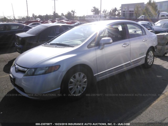 1HGFA46527L000495 - 2007 HONDA CIVIC GX SILVER photo 2