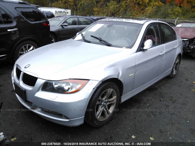 WBAVC73578KX92643 - 2008 BMW 328 XI SULEV SILVER photo 2