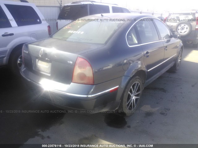 WVWRH63B83P458994 - 2003 VOLKSWAGEN PASSAT GLX BLUE photo 4