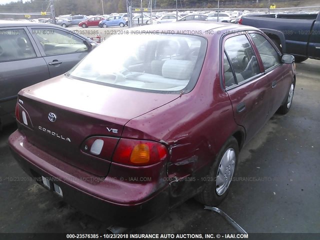 2T1BR12E7XC251675 - 1999 TOYOTA COROLLA VE/CE/LE RED photo 4