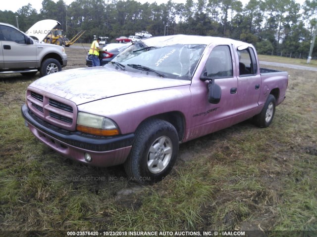 1B7HL2AX31S225620 - 2001 DODGE DAKOTA QUAD PINK photo 2