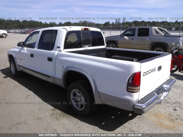 1B7GL2AZ2YS669143 - 2000 DODGE DAKOTA QUAD WHITE photo 3