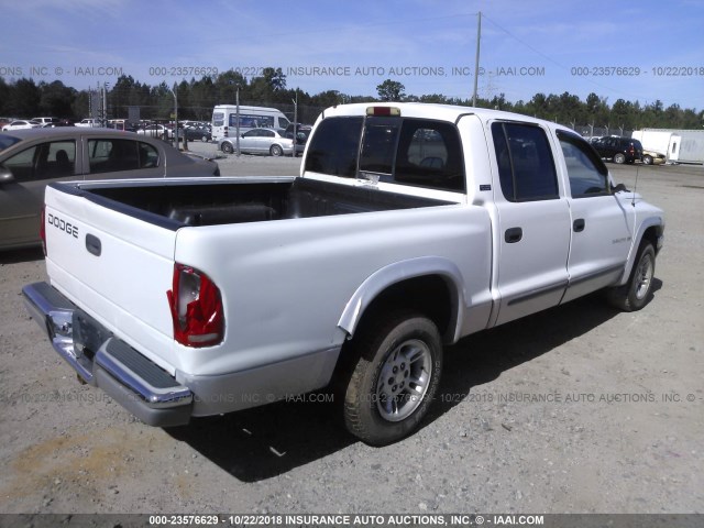 1B7GL2AZ2YS669143 - 2000 DODGE DAKOTA QUAD WHITE photo 4