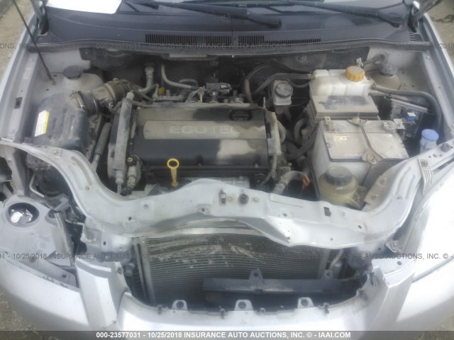 KL1TD5DE5AB048711 - 2010 CHEVROLET AVEO LS/LT Արծաթագույն լուսանկար 10